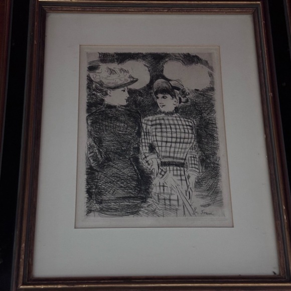 Jean-Louis FORAIN original Belle Epoque Paris etching "A Bullier" - Picture 12 of 14